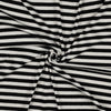 Baumwoll Rippjersey Streifen - schwarz/offwhite