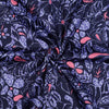 Baumwoll Satin "Flowers" - blau