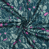 Baumwoll Satin "Flowers" - grün