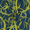 Webware Stretch abstrakt floral - petrol/oliv