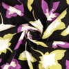 Viskose Twill Leaves - lindgrün/malve *Videovorstellung*