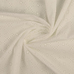 Baumwoll-Voile mit Stickerei - Blumenkaros offwhite *Videovorstellung*