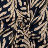 Viskose Satin Leaves - schwarz