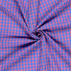 Baumwoll Seersucker Karos - pink/blau