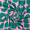 French Terry angeraut "Polka Dots" - rosa/grün *Videovorstellung*