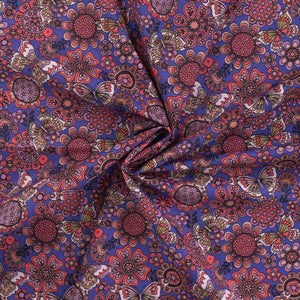 Baumwoll Voile Butterflies - blau