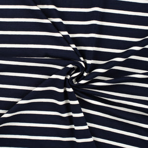 Viskose Jersey gestreift navy/weiß mittel