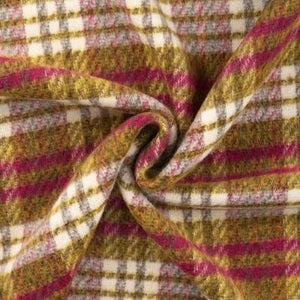 Manteltweed mit Flauschabseite - senf/pink *Videovorstellung*