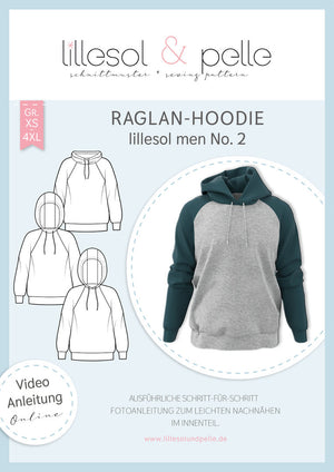 Papierschnittmuster lillesol men No.2 Raglan-Hoodie *mit Video-Nähanleitung*✂✂✂