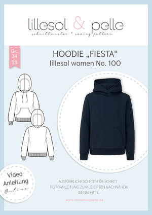 Schnittmuster lillesol women No100 Hoodie "Fiesta" * mit Video-Nähanleitung*