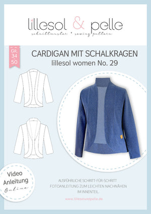 Schnittmuster lillesol women No.29 Cardigan mit Schalkragen *mit Video*
