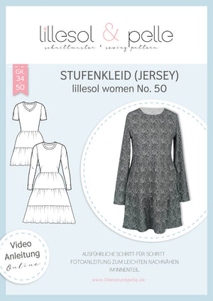Schnittmuster lillesol women No.50 Stufenkleid (Jersey) *mit Video Nähanleitung*