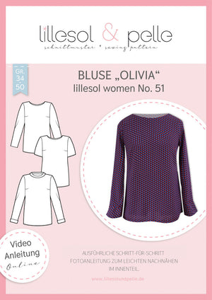 Schnittmuster lillesol women No.51 Olivia-Bluse *mit Video Nähanleitung*