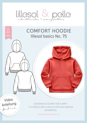Schnittmuster lillesol basics No.75 Comfort Hoodie " mit A0 + mit Video-Nähanleitung*✂✂✂