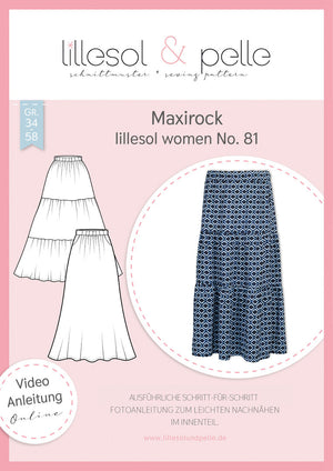 Schnittmuster lillesol women No.81 Maxirock *mit Video Nähanleitung*