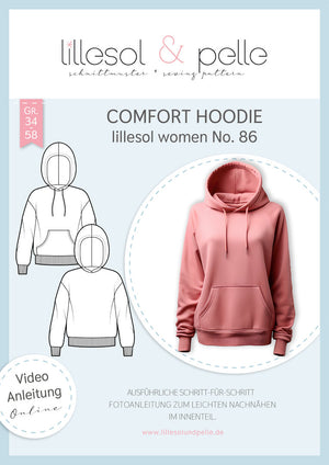 Schnittmuster lillesol women No.86 Comfort Hoodie " mit Video-Nähanleitung*