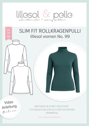Schnittmuster lillesol women No.99 Slim Fit Rollkragenpulli * mit Video-Nähanleitung*