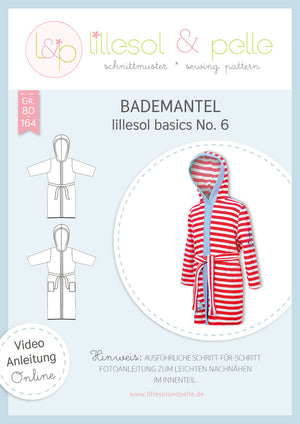Schnittmuster lillesol basic No.6 Bademantel * mit Video-Nähanleitung *