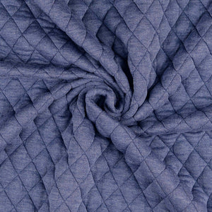 Jacquard Steppstoff Rauten dehnbar - blau *Videovorstellung* - Reststück 1,7M
