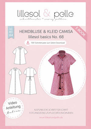 Schnittmuster lillesol basics No.68 Hemdbluse & Kleid Camisa *mit Video-Nähanleitung*