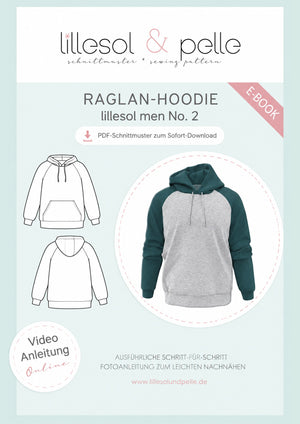 Schnittmuster lillesol men No.2 Raglan-Hoodie *mit Video Nähanleitung*