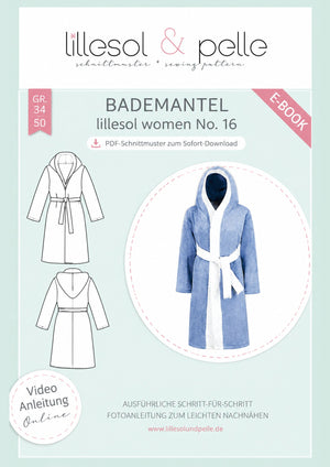 Schnittmuster lillesol women No.16 Bademantel * mit Video-Nähanleitung *