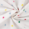 Baumwolle mit Stickerei - bunte Herzen