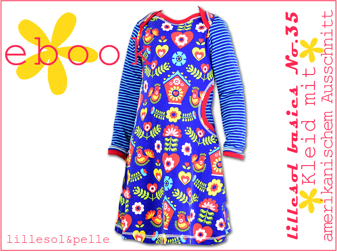 Ebook / Schnittmuster lillesol basics No.35 Kleid mit amerikanischem Ausschnitt