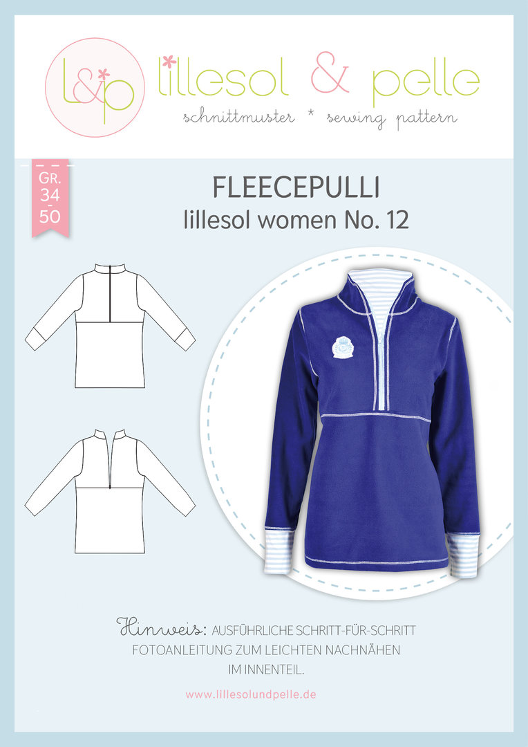 Papierschnittmuster lillesol women No.12 Fleece-Pulli