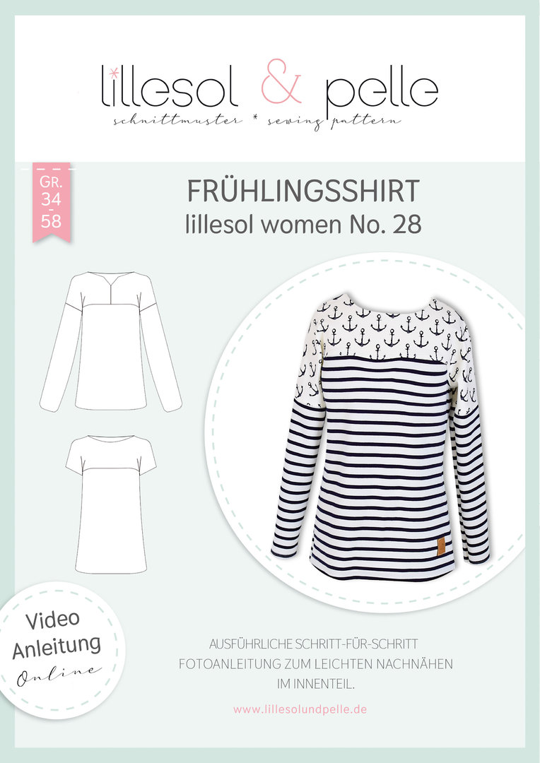 Papierschnittmuster lillesol women No.28 Frühlingsshirt *mit Video-Nähanleitung* ✂✂✂