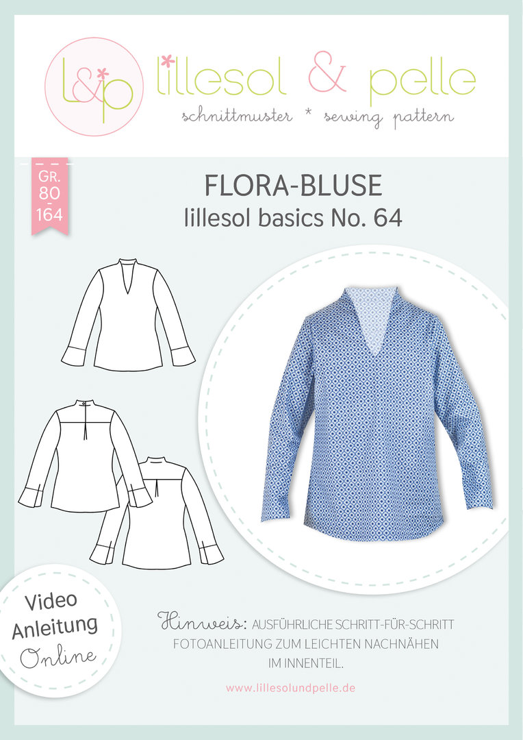 with video sewing instructions * EbookCut Pattern lillesol basics No.64 Flora blouse