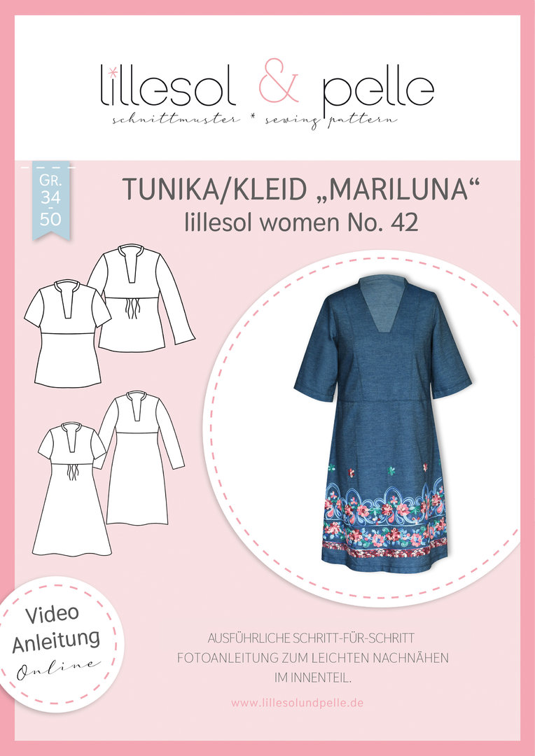 Papierschnittmuster lillesol women No.42 Tunika/Kleid Mariluna *mit Video-Nähanleitung* ✂✂✂