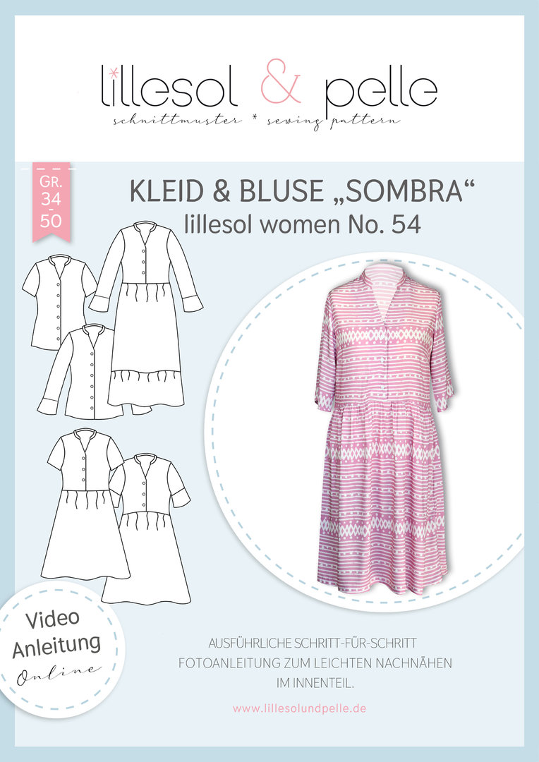 Papierschnittmuster lillesol women No.54 Kleid / Bluse Sombra *mit Video-Nähanleitung* ✂✂✂