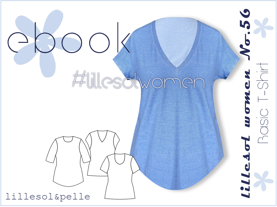 Ebook / Schnittmuster lillesol women No.56 Basic T-Shirt *mit Video Nähanleitung*