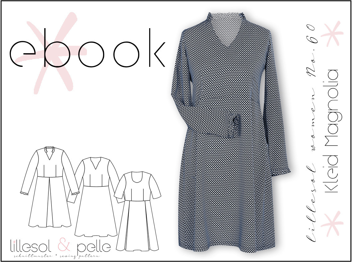 Ebook / Schnittmuster lillesol women No.60 Kleid "Magnolia" *mit Video Nähanleitung*