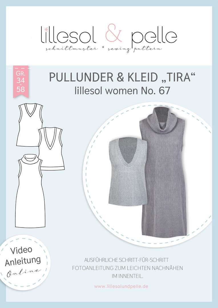 Papierschnittmuster lillesol women No.67 Pullunder & Kleid "Tira" mit Video-Nähanleitung*✂✂✂