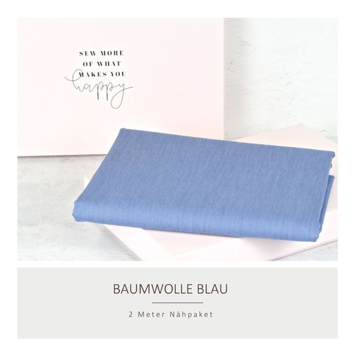 Nähpaket 2m Baumwolle blau