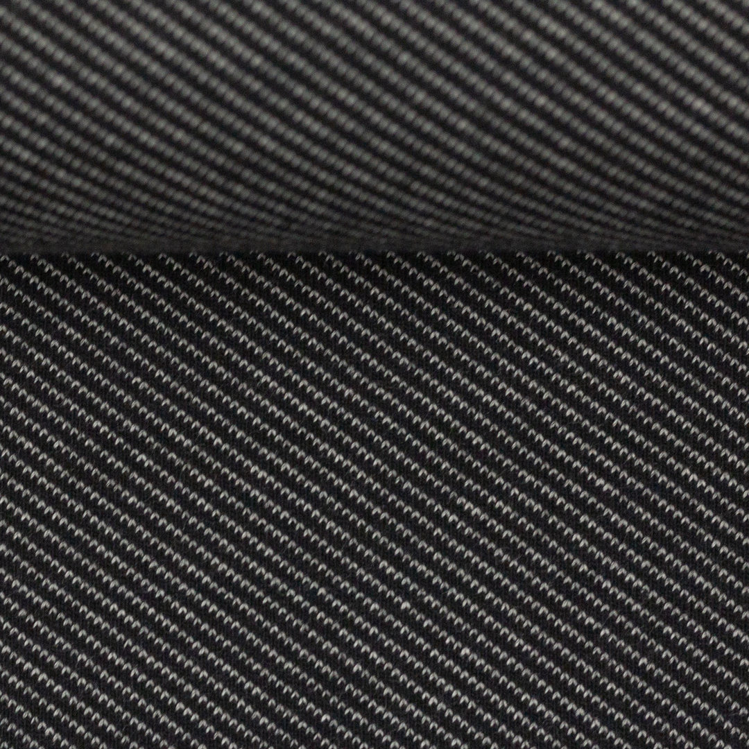 Jacquard-Jersey Streifen grau/schwarz