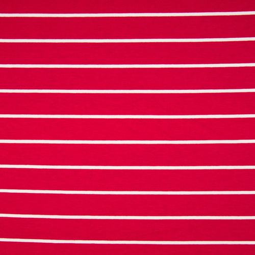 Viskose Jersey gestreift rot/weiß breit