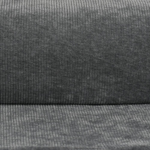 Cord Jersey - elastisch mit klassischer Rillenstruktur - grau meliert