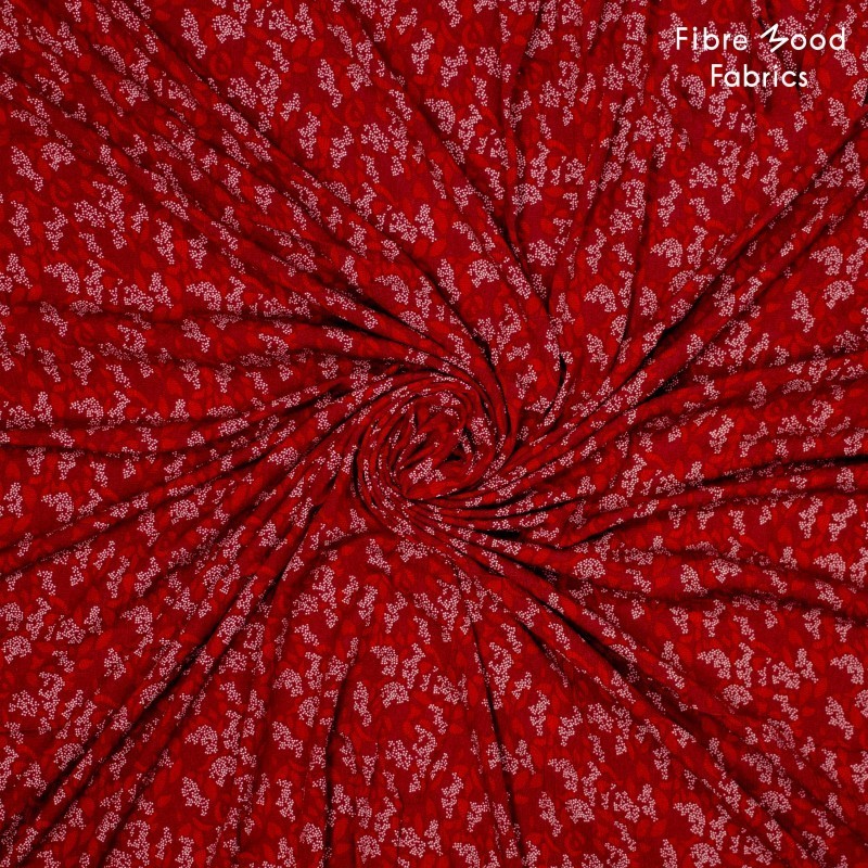 Viskose Crepe floral - rost/rot Fibremood