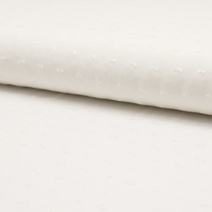 Viskose gewebte Punkte off-white - RESTEPAKET 1m + 1,10m