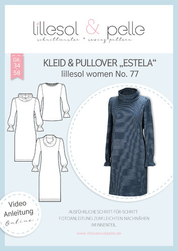 Papierschnittmuster lillesol women No.77 Kleid & Pullover "Estela"  *mit Video-Nähanleitung*✂✂✂