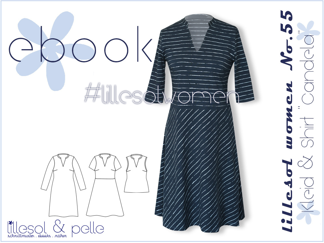 Ebook / Schnittmuster lillesol women No.55 Kleid & Shirt Candela *mit A0-Datei + Video*