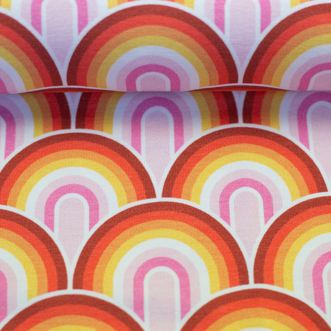 Jersey Swafing -  Rainbows by lycklig design, Rottöne *Videovorstellung*