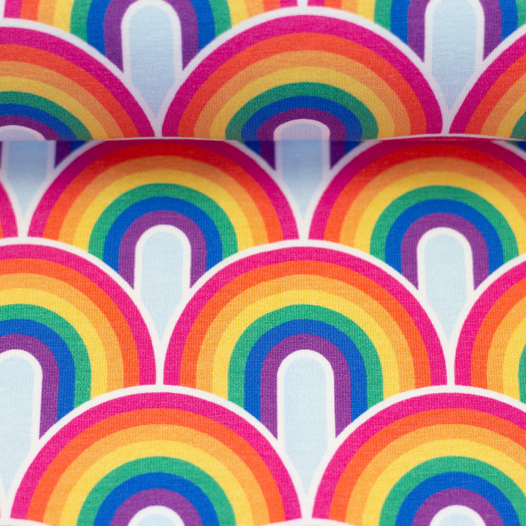 Jersey Swafing -  Rainbows by lycklig design, bunt *Videovorstellung*