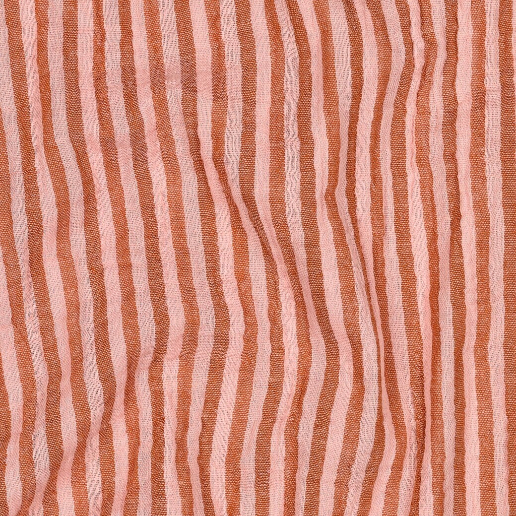 Musselin Doubleface Streifen schmal/breit - peach