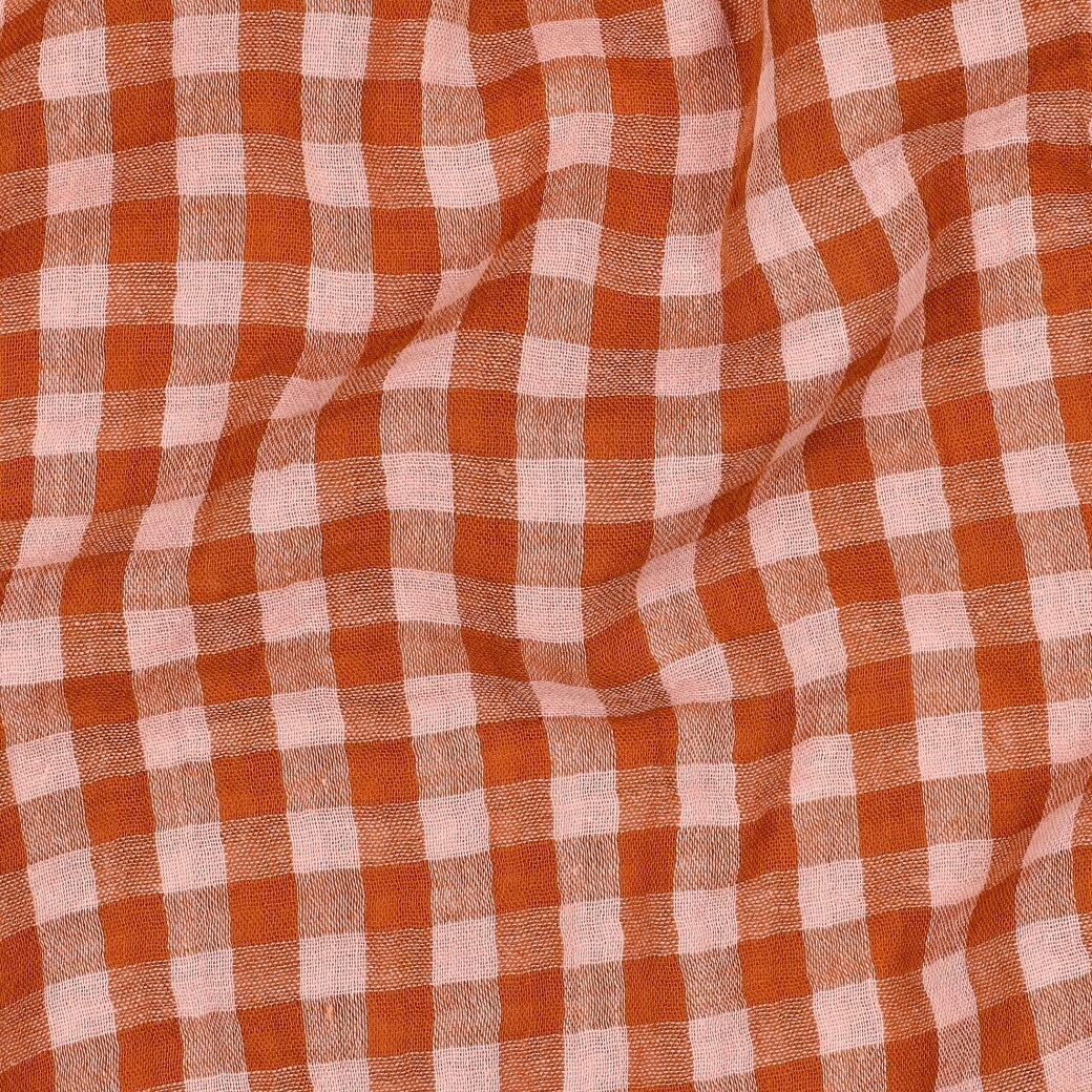 Musselin Doubleface Karos schmal/breit - peach