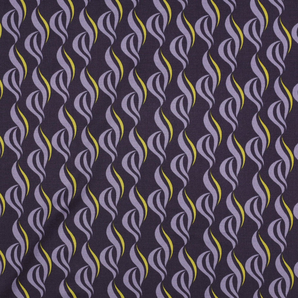 Viskose Stretch Twill "Waves" - traube *Videovorstellung*