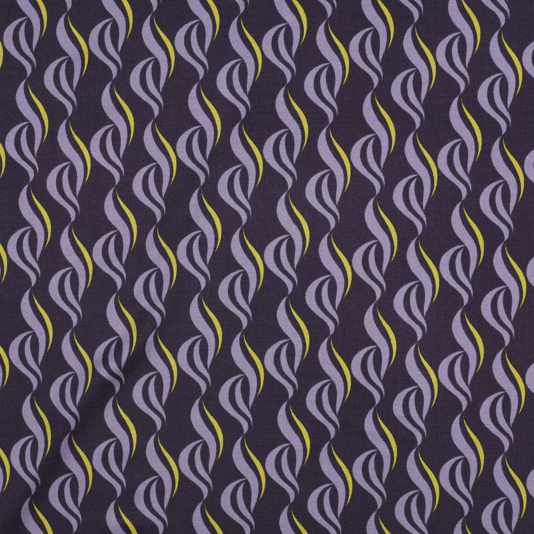 Viskose Stretch Twill "Waves" - traube *Videovorstellung*